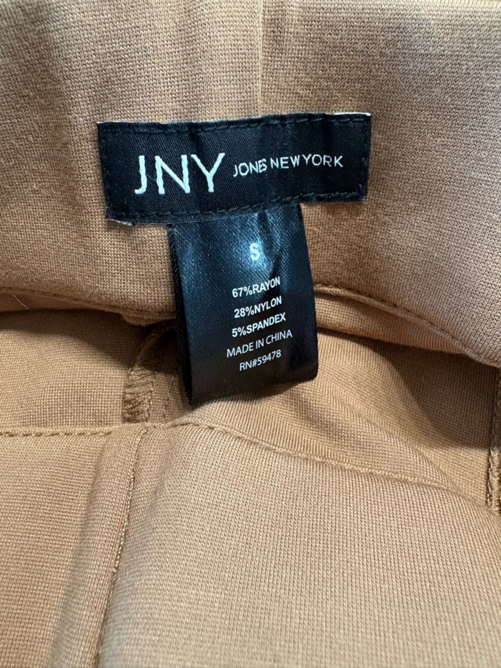 JNY Jones New York Camel Pull-On Slim Ankle Pants Women’s Small - Picture 3 of 6